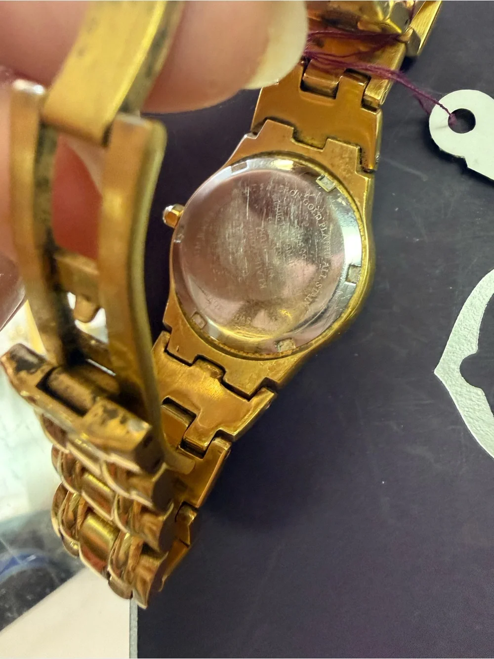 ⭐️Vintage USED Klaus Kobec Decorum Gold-Tone Women's Watch w/22 real diamonds